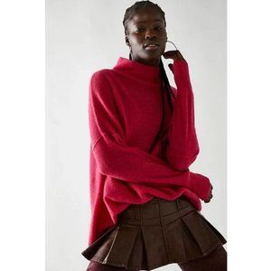 NWT Free People Slouchy Ottoman Cashmere Tunic Sweater in Hot Hot Pink